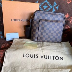 Authentic Louis Vuitton Olav Brown Crossbody Bag with Iconic Design